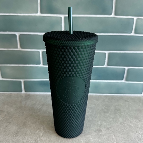 Starbucks Other - 🆕 Starbucks Matte Forest Green 24 oz Studded Tumbler
